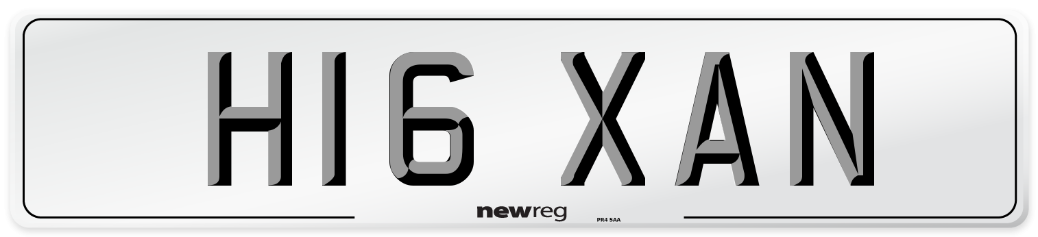 H16 XAN Number Plate from New Reg